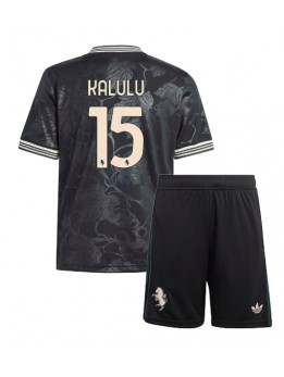 Billige Juventus Pierre Kalulu #15 Tredjedraktsett Barn 2025-26 Kortermet (+ Korte bukser)